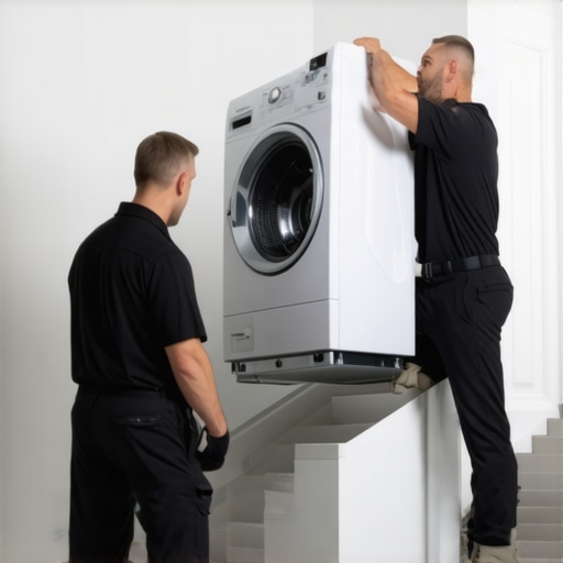 The Professional Method for Hauling a Heavy Washer and Dryer Up Steep Basement Stairs